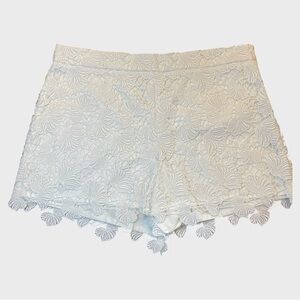 Ann Taylor White Lace High Waist Shorts